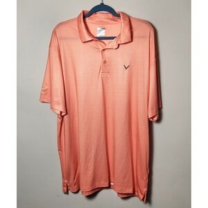 Callaway Polo Shirt Men's XL Orange‎ Golf Performance Stretch Athletic